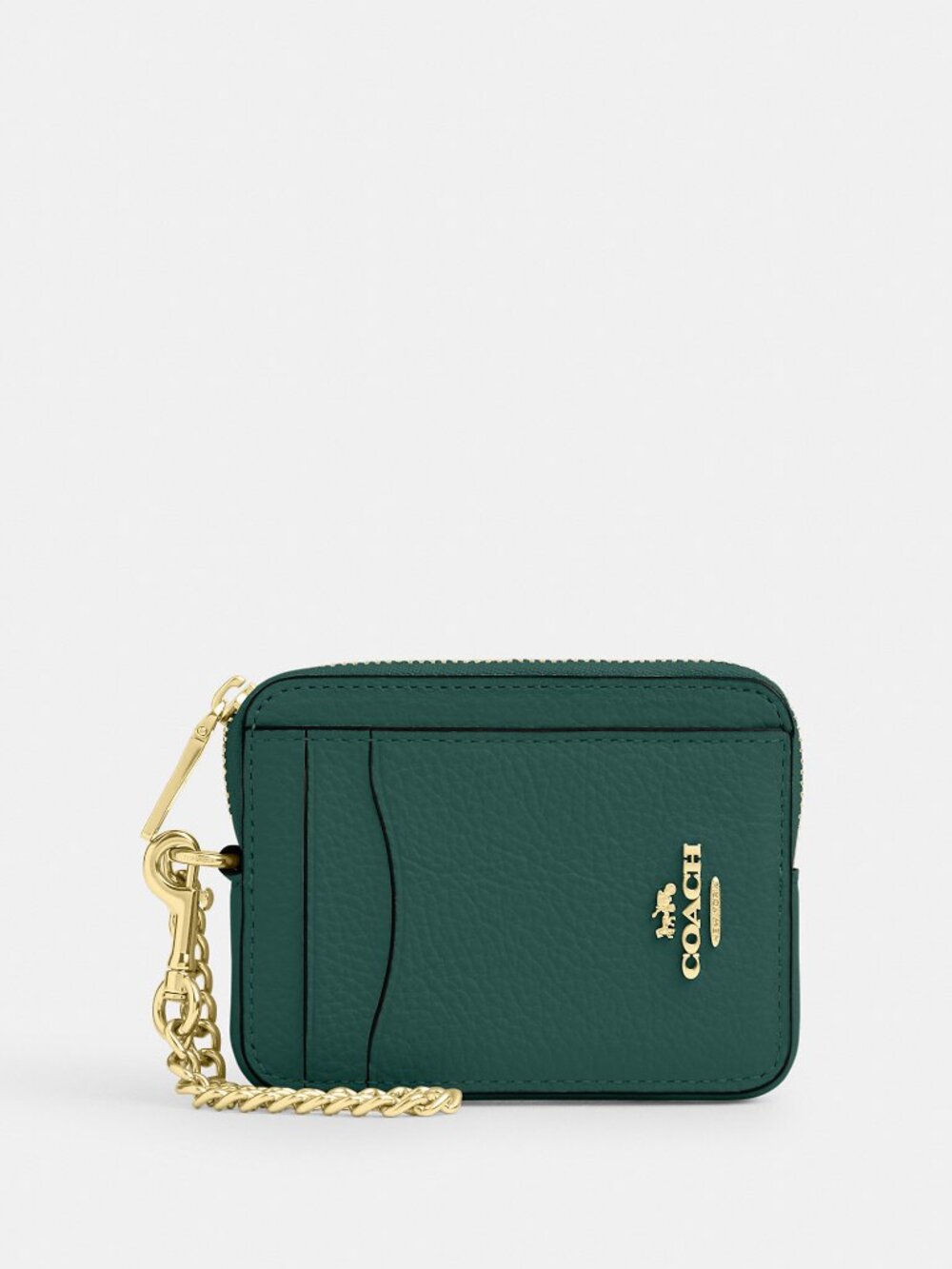 NWT Coach Zip Card Case in Emerald